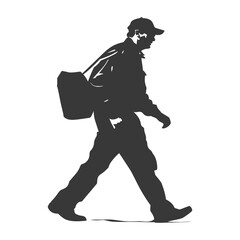 Silhouette Mailman in action full body black color only