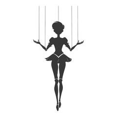Silhouette Marionette puppet full body black color only