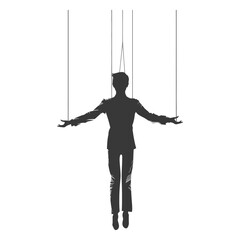 Silhouette Marionette puppet full body black color only