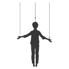 Silhouette Marionette puppet full body black color only
