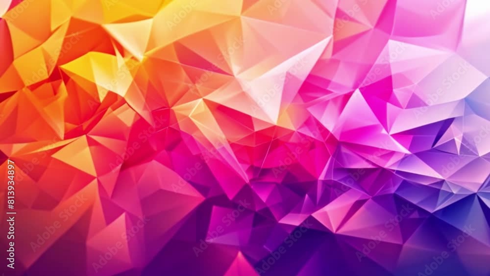 Poster vibrant and dynamic abstract background featuring an array of colorful triangles creating a visually