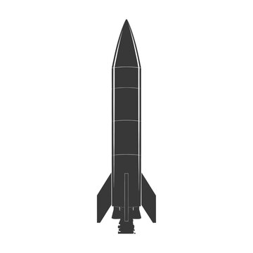 recommend clip art: Silhouette missile black color only