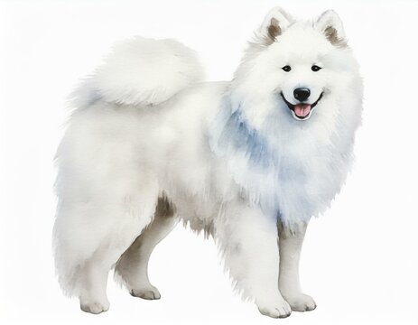 Pies rasy samojed ilustracja