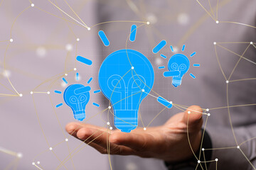 Neural network 3D illustration. Big data and cybersecurity