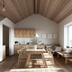 scandinavian house interior in generative ai