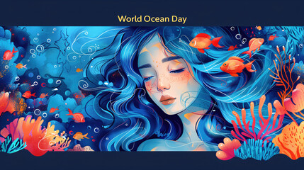 Designing the Depths, Creating a Masterpiece Vector Art and Illustration for World Ocean Day
