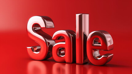A vibrant red sale sign stands out against a matching red background, catching attention with its bold color contrast