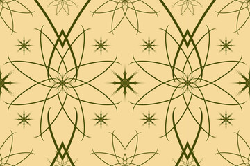 Seamless green floral graphic pattern