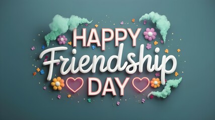 The background of Happy Friendship Day features colorful flowers and love.