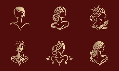 logo beautiful women, female beauty, beauty salon vector