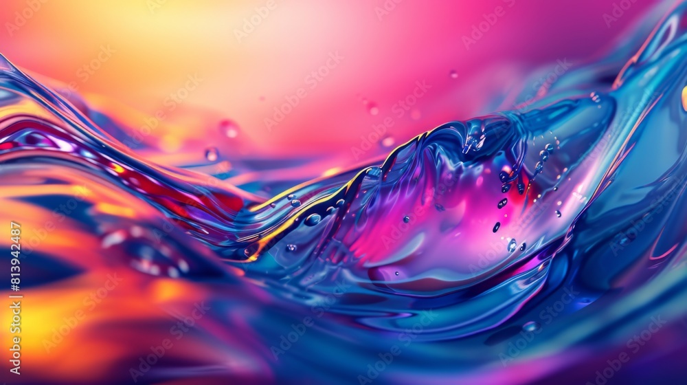 Poster vibrant abstract liquid wave with colorful gradient