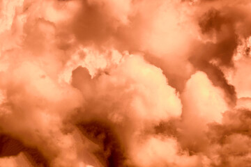 Dramatic pink-red clouds