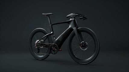 Black bike against dark background