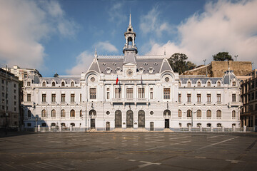 Chilean Navy (Armada de Chile) building in Sotomayor Square, Valparaiso, Chile. Inaugurated in...