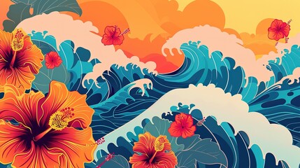 Celebrate AAPI Heritage Month with a vibrant banner. Banner design promoting Asian American and Pacific Islander culture.