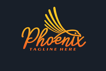 Phoenix lettering logo, phoenix logo