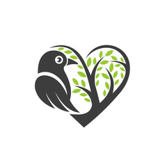Bird logo with tree concept