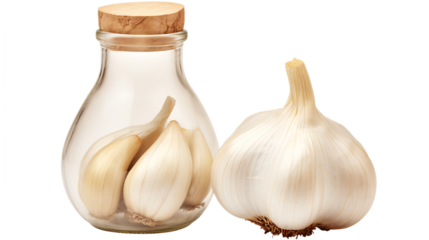 A pair of garlic bulbs with a Transparent background.
