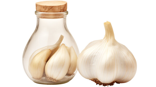 A pair of garlic bulbs with a Transparent background.