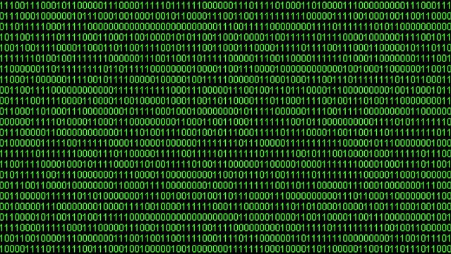 Binary code numbers sequence animation 