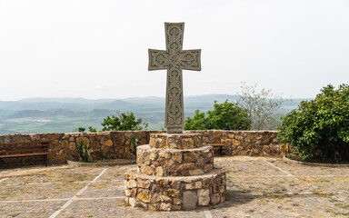 A Christian cross on the territory of Saint Peter and Paul monastery. Saint Peter and Paul...