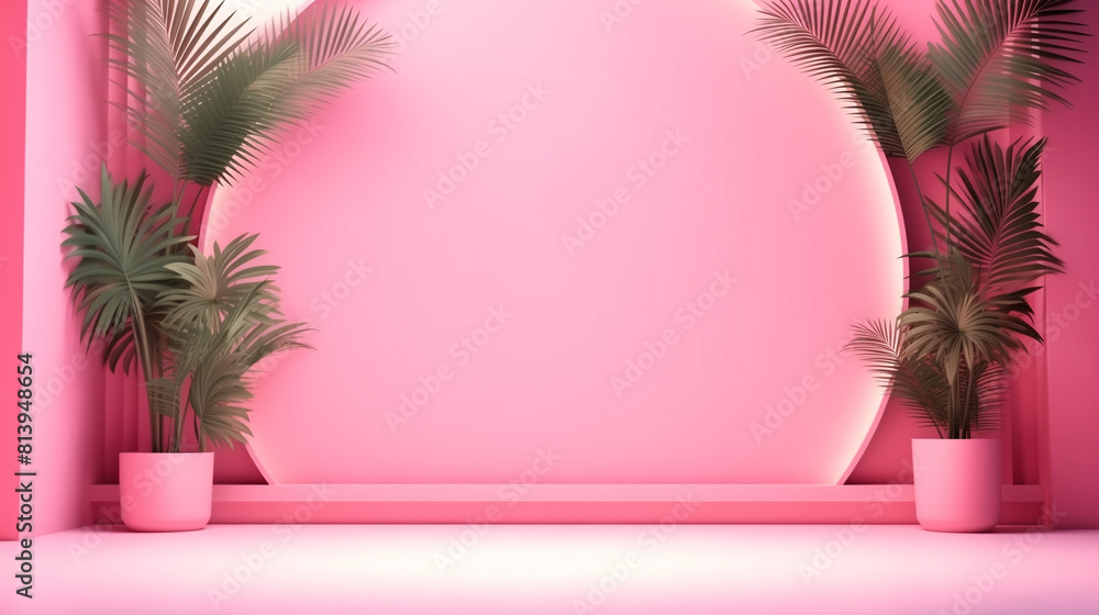 Aufkleber abstract gradient pink studio background for product presentation. empty room with shadows of window