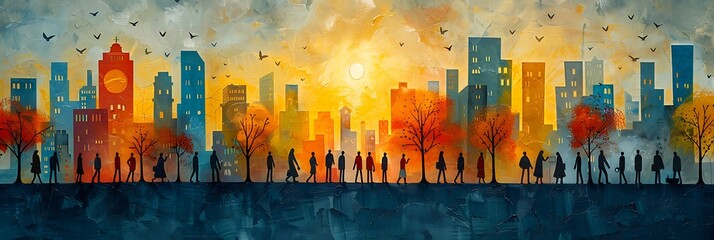 Generate an image of a bustling real estate market with buyers sellers real estate agents engaged in transactions .