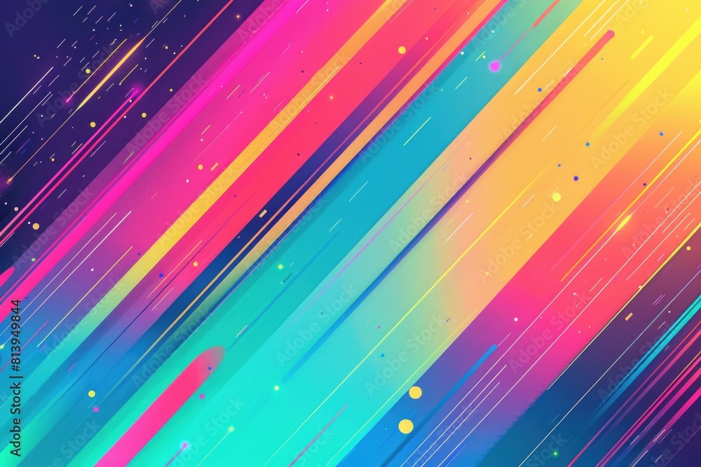 Poster abstract background with colorful lines and dots. great for use in graphic design projects