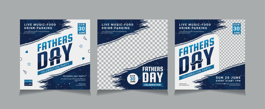 Father's Day social media post template, Father's Day posters, banners, ads, social media, promotions, and sales