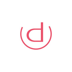 letter d u loop smile simple logo vector