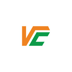 letter vc stripe colorful geometric simple logo vector
