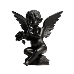 black angel isolated on white background