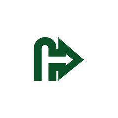 letter n enter arrow simple geometric logo vector