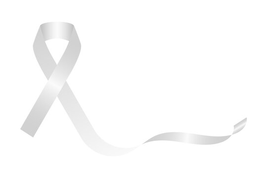 Vector illustration of brain tumor awareness gray ribbon on transparent background