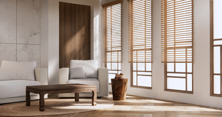 sofa armchair minimalist design muji style.3D rendering