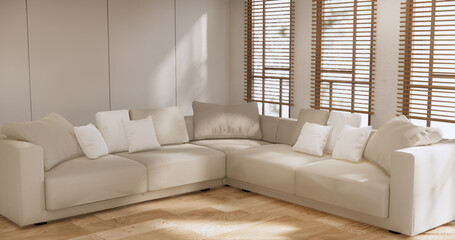 sofa armchair minimalist design muji style.3D rendering