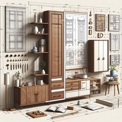 Development of design and construction of cabinet furniture