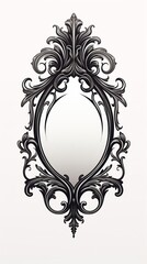 Decorative mirrors flat design front view Reflective theme water color black white