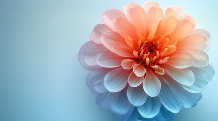   A photo captures a flower in sharp detail against a backdrop of blue and pink, with the focal point on the flower's center