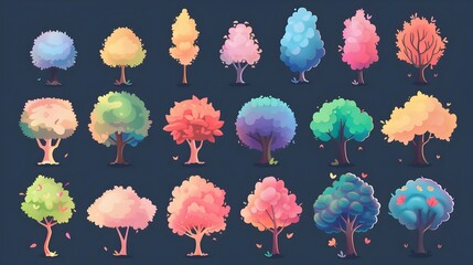 Enchanting Fantastical Foliage Dreamscape Vibrant Colorful Abstract Digital Art