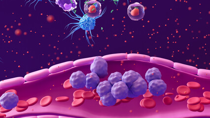 Immune System: Macrophages, Dendritic Cells, and White Blood Cells Defend Against Bacterial...