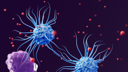 Immune System: Macrophages, Dendritic Cells, and White Blood Cells Defend Against Bacterial...