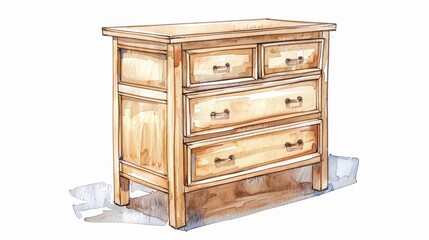 The picture shows a beautiful wooden chest of drawers