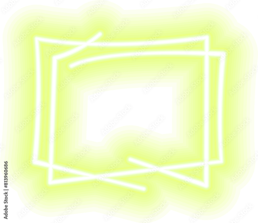 Poster abstract neon frame with transparent background.