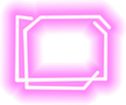 Abstract neon frame with transparent background.