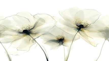   A cluster of white blossoms nestled together against a pristine backdrop