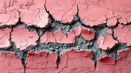   A close-up image of a painted wall with red and black peeling off in the center