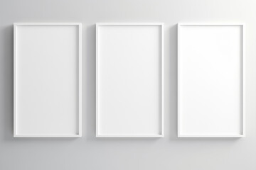 blank paper frames on white wall