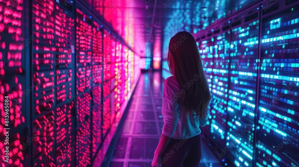 Aufkleber cybersecurity breach in a tech company causing data loss and showing emergency response