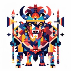 Tribal Bison Artistic Illustration